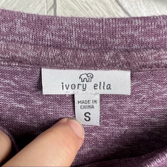 Ivory Ella Heather Purple Cropped Sweatshirt Size Small - Picture 3 of 7